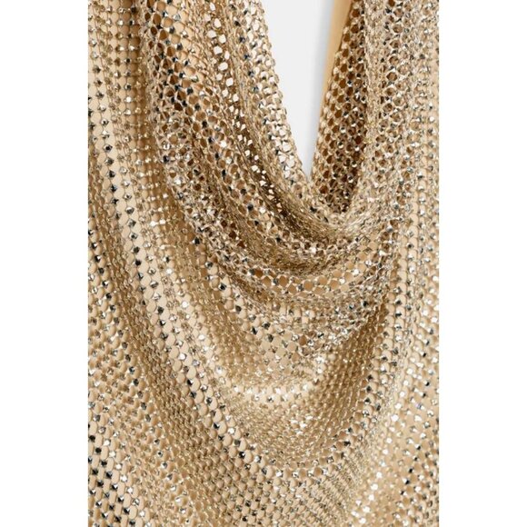 ZARA SPARKLY HALTERNECK DRESS - Picture 8 of 8